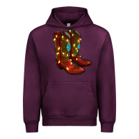 Mauve Wine Western Christmas Boots Urban Hoodie - RanaPortraitStore