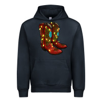 Navy Western Christmas Boots Urban Hoodie - RanaPortraitStore
