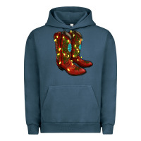 Pigment Midnight Navy Western Christmas Boots Urban Hoodie - RanaPortraitStore