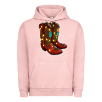 Pigment Salmon Western Christmas Boots Urban Hoodie - RanaPortraitStore