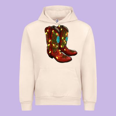 Western Christmas Boots Urban Hoodie Designed By Ranaportraitstore