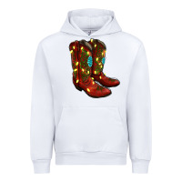 White Western Christmas Boots Urban Hoodie - RanaPortraitStore