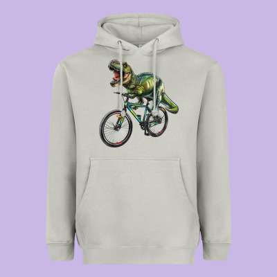 T Rex Dinosaur Riding Dinosaur Heavyweight Hoodie Designed By Ranaportraitstore