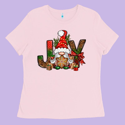 Joy Christmas With Gnome Bbs Ladies Tee Designed By Bundleandbundleshop