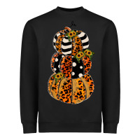 Black leopard pumpkin polka dot sunflower Heavyweight Sweatshirt - JahusDesignShop