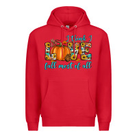 Red i think i love fall most of all Premium Hoodie - Artiststas