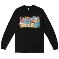 Black Happy Easter Long Sleeve Tee - LillyAllenDesigns
