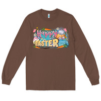 Chestnut Happy Easter Long Sleeve Tee - LillyAllenDesigns