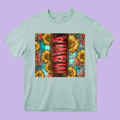 Mama Sunflower Heavy Core Tee Designed By Cowgirlartshop