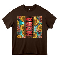 Chocolate Brown Mama Sunflower Heavy Core Tee - CowGirlArtShop