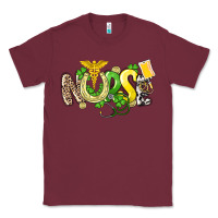 Burgundy Nurse St. Patrick's Day Classic Tee - HowdyJamesFarm