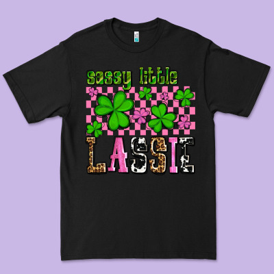 St. Patrick's Day Sassy Little Lassie Premium Tee Designed By Oliviacreatesart