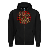 Black ho ho ho wood slice ornament Zipper Hoodie - JahusDesignShop