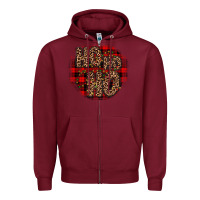 Burgundy ho ho ho wood slice ornament Zipper Hoodie - JahusDesignShop