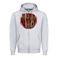 Heather Grey ho ho ho wood slice ornament Zipper Hoodie - JahusDesignShop