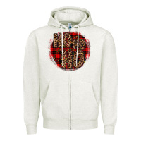 Oatmeal Heather ho ho ho wood slice ornament Zipper Hoodie - JahusDesignShop