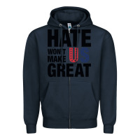 Navy hate won't make us great black Zipper Hoodie - artisFamous