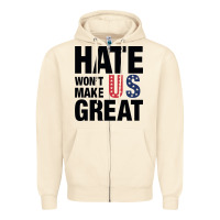 Sandshell hate won't make us great black Zipper Hoodie - artisFamous