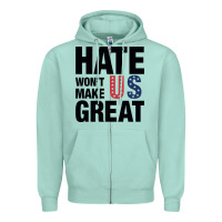 Seafoam hate won't make us great black Zipper Hoodie - artisFamous