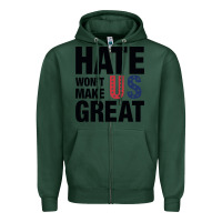 Sports Green hate won't make us great black Zipper Hoodie - artisFamous