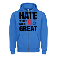 True Royal hate won't make us great black Zipper Hoodie - artisFamous