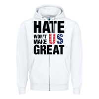 White hate won't make us great black Zipper Hoodie - artisFamous