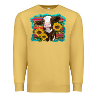 Antique Gold western cow sunflowers serape leopard Premium Sweatshirt - RanaPortraitStore