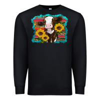 Black western cow sunflowers serape leopard Premium Sweatshirt - RanaPortraitStore