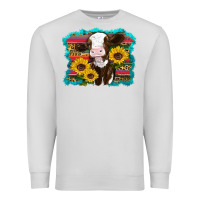 Dove Grey western cow sunflowers serape leopard Premium Sweatshirt - RanaPortraitStore
