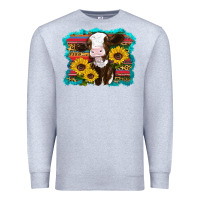 Heather Grey western cow sunflowers serape leopard Premium Sweatshirt - RanaPortraitStore