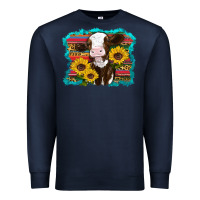 Navy western cow sunflowers serape leopard Premium Sweatshirt - RanaPortraitStore