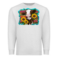 Western Cow Sunflowers Serape Leopard Premium Sweatshirt | Teevron