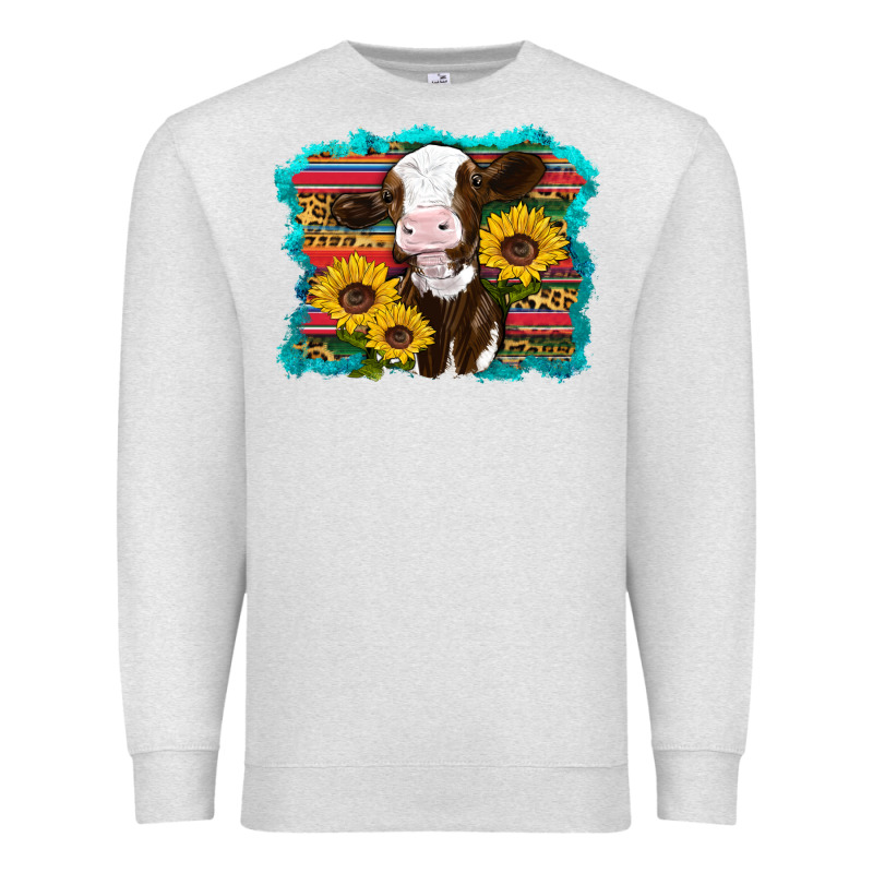 Western Cow Sunflowers Serape Leopard Premium Sweatshirt by RanaPortraitStore | Teevron