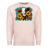 Pale Pink western cow sunflowers serape leopard Premium Sweatshirt - RanaPortraitStore