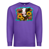 Purple western cow sunflowers serape leopard Premium Sweatshirt - RanaPortraitStore