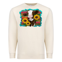 Sandshell western cow sunflowers serape leopard Premium Sweatshirt - RanaPortraitStore