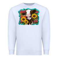 White western cow sunflowers serape leopard Premium Sweatshirt - RanaPortraitStore
