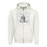 Oatmeal Heather My Rights Don't End Where Your Feelings Begin Zipper Hoodie - artisFamous