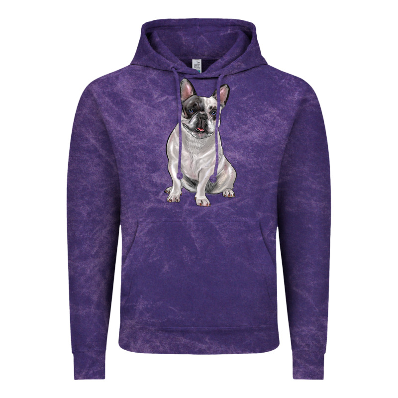 White Black French Bulldog Vintage Hoodie by LillyAllenDesigns | Teevron