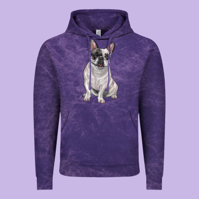 White Black French Bulldog Vintage Hoodie Designed By Lillyallendesigns