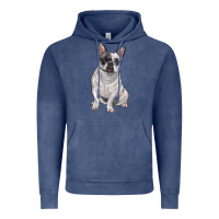 Vintage Denim white black french bulldog Vintage Hoodie - LillyAllenDesigns
