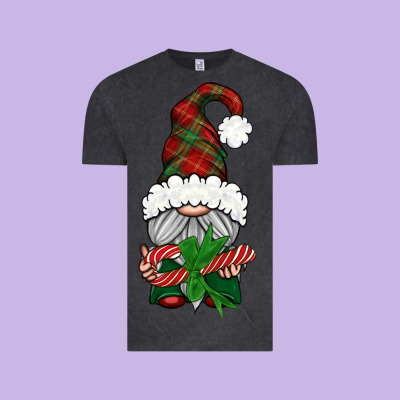Christmas Gnome With Candy Vintage Tee Designed By Bundleandbundleshop