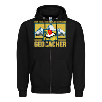 Black Geocaching, geocaching travel bug, geocache, Zipper Hoodie - artisFamous