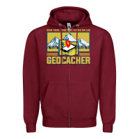 Burgundy Geocaching, geocaching travel bug, geocache, Zipper Hoodie - artisFamous