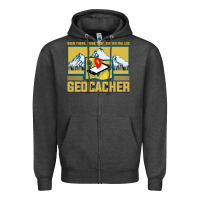 Charcoal Heather Geocaching, geocaching travel bug, geocache, Zipper Hoodie - artisFamous