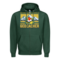 Sports Green Geocaching, geocaching travel bug, geocache, Zipper Hoodie - artisFamous