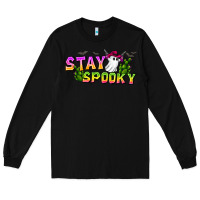 Black Stay Spooky Long Sleeve Tee - CowhideDigitalArt