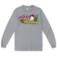 Heather Grey Stay Spooky Long Sleeve Tee - CowhideDigitalArt