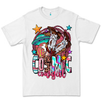 White cosmic cowgirl Premium Tee - OliviaCreatesArt