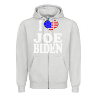 Dove Grey i love joe biden Zipper Hoodie - artisFamous